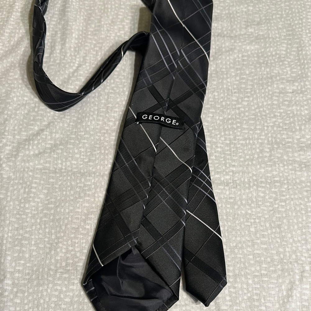 George Black Plaid Tie